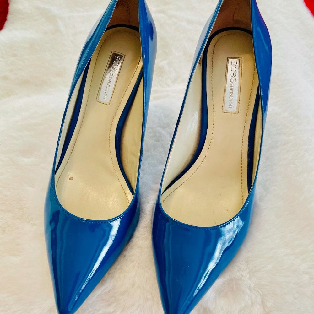 BCBGeneration Treasure Ocean Blue Patent Pumps - 8